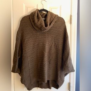 Brown Cowl neck poncho